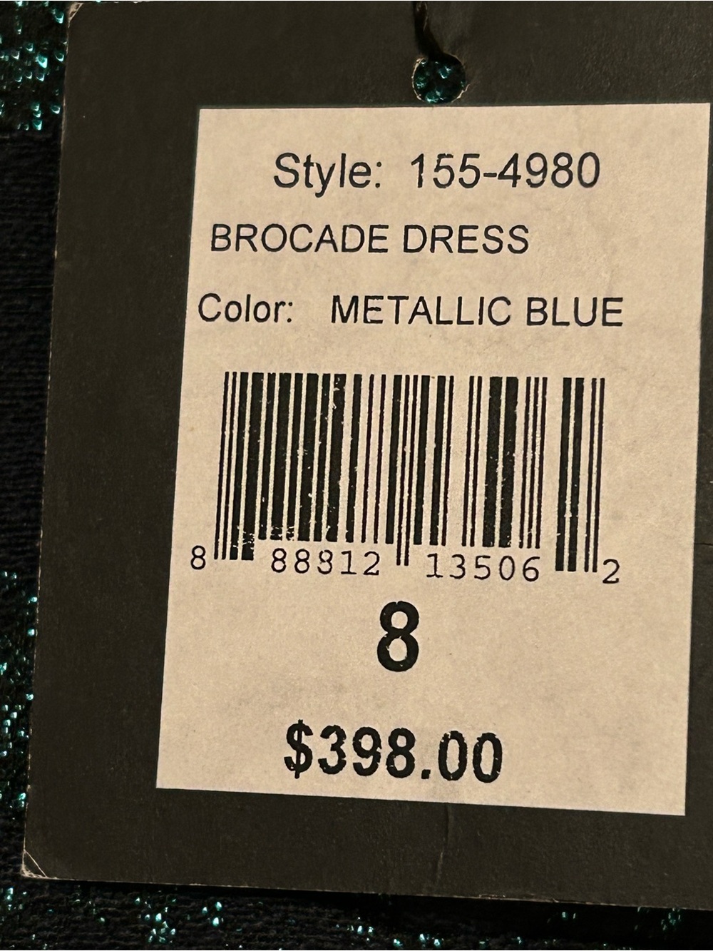 Nanette Lepore Brocade Dress Metallic Blue Teal Sparkle Floral Dress, Size 8 - Picture 11 of 16